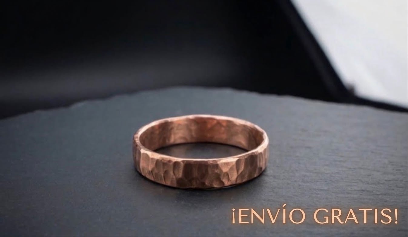 Anillo de cobre puro macizo