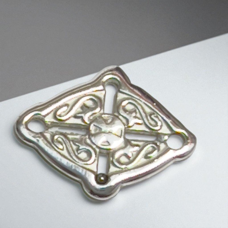 Insumo De Plata Con Diseño Artesanal Ornamental Grabado
