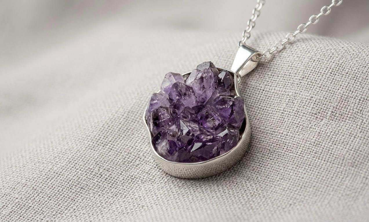 Drusa De Amatista Natural Y Plata Ley 950